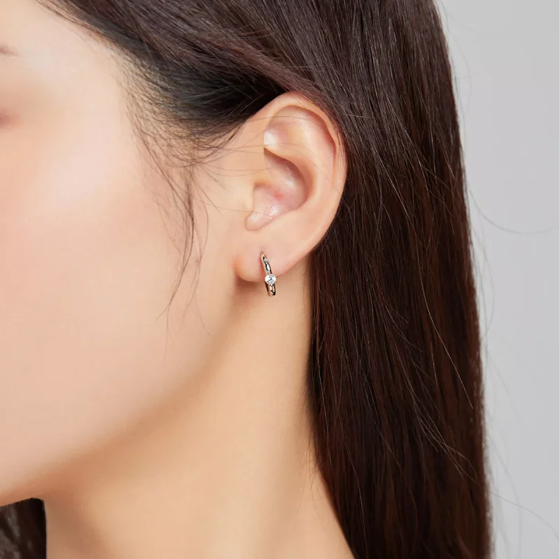 (bild till) Pandora Stil Creoler Lysande Diamant - Sce1050-A - View 5