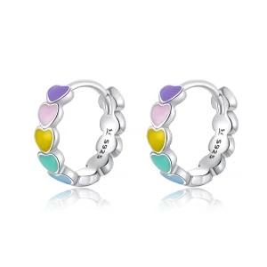 (bild till) Pandora Stil Creoler Rainbow Hearts - Sce909