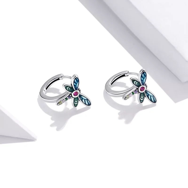 (bild till) Pandora Stil Creoler Retro Dragonfly - Sce1172 - View 2