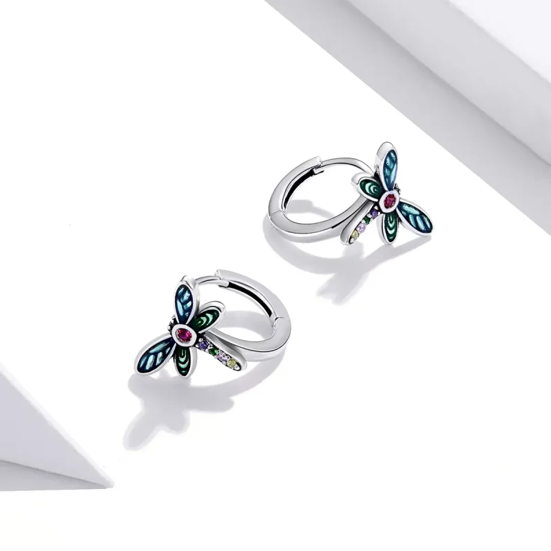 (bild till) Pandora Stil Creoler Retro Dragonfly - Sce1172 - View 3