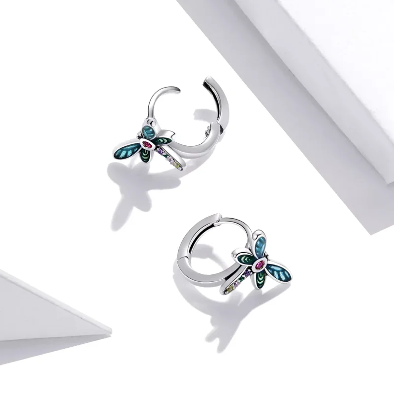 (bild till) Pandora Stil Creoler Retro Dragonfly - Sce1172 - View 4