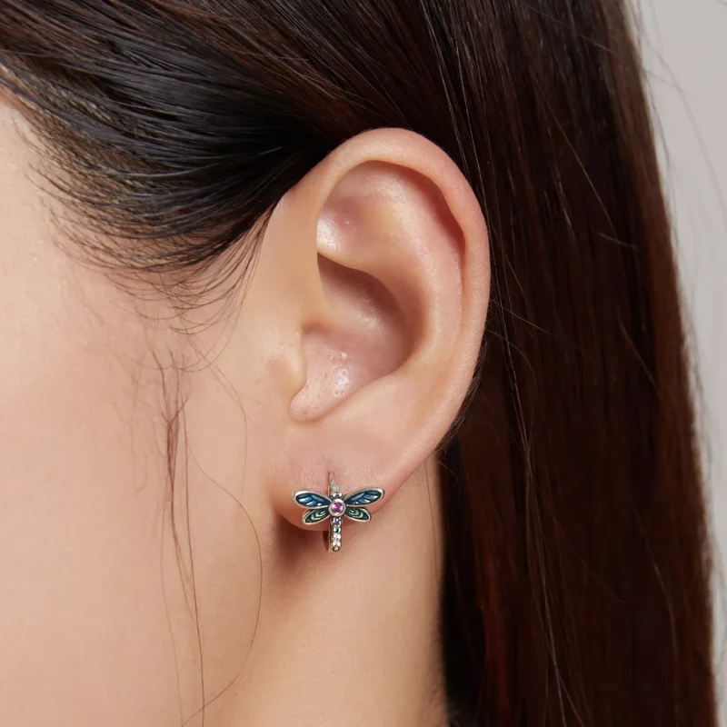 (bild till) Pandora Stil Creoler Retro Dragonfly - Sce1172 - View 6