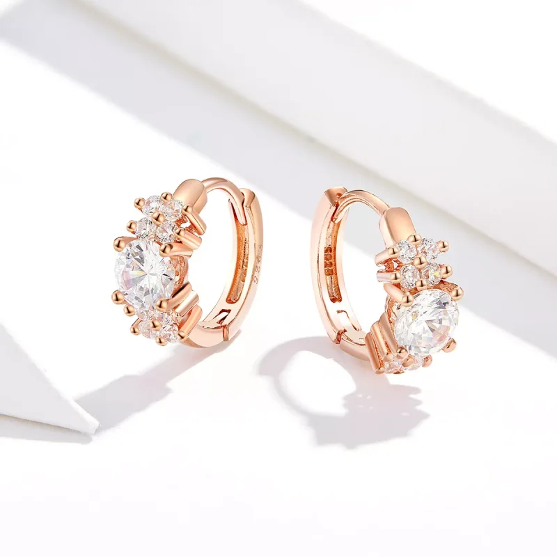 (bild till) Pandora Stil Creoler Romantisk Glans 14 Karat Roséguld - Sce485-C - View 2