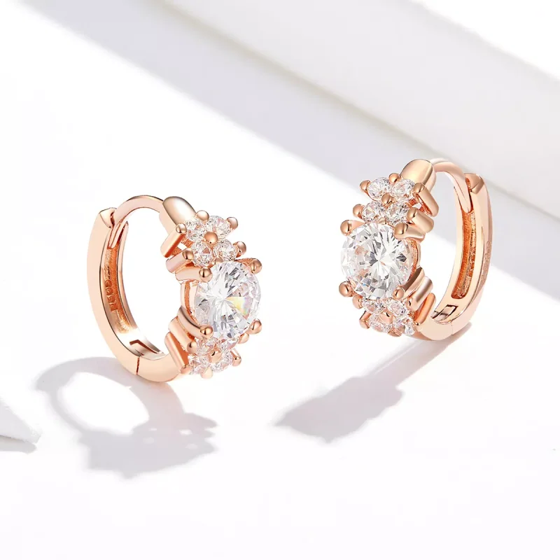 (bild till) Pandora Stil Creoler Romantisk Glans 14 Karat Roséguld - Sce485-C - View 3