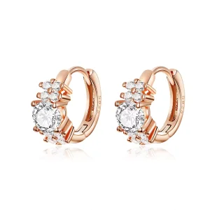 (bild till) Pandora Stil Creoler Romantisk Glans 14 Karat Roséguld - Sce485-C