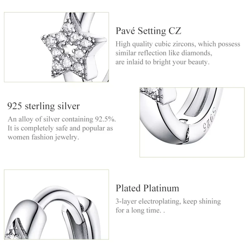 (bild till) Pandora Stil Creoler Starry Light - Bse172 - View 3