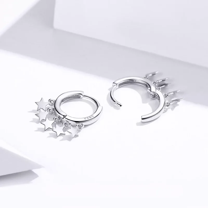 (bild till) Pandora Stil Creoler Stjärnor Tassel - Sce684 - View 4