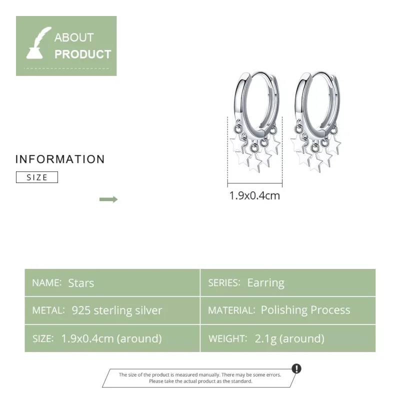 (bild till) Pandora Stil Creoler Stjärnor Tassel - Sce684 - View 8