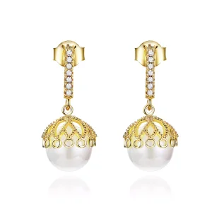 Pandora Stil Örhängen Gentle Pearl 14 Karats Guldpläterad - Sce608 (bild till) Pandora Stil Örhängen Gentle Pearl 14 Karats Guldpläterad - Sce608