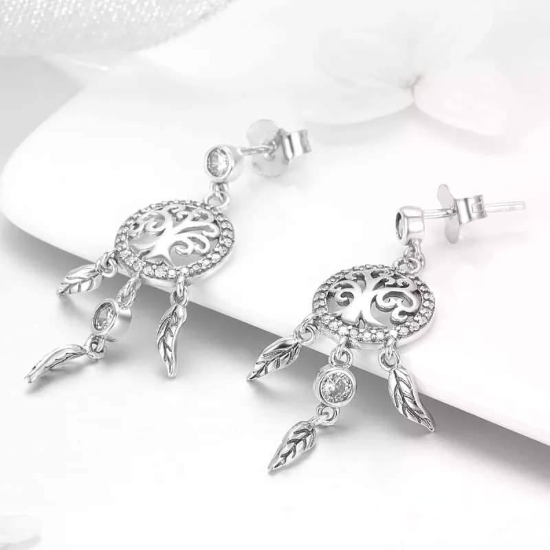 (bild till) Pandora Stil Örhängen Life Tree & Dream Catcher - Sce457 - View 2