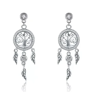 (bild till) Pandora Stil Örhängen Life Tree & Dream Catcher - Sce457