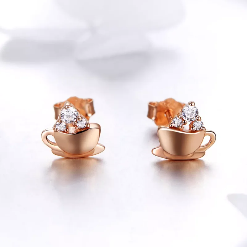 (bild till) Pandora Stil Stiftörhängen Aftnon Coffey 14 Karat Roséguld - Sce592 - View 2