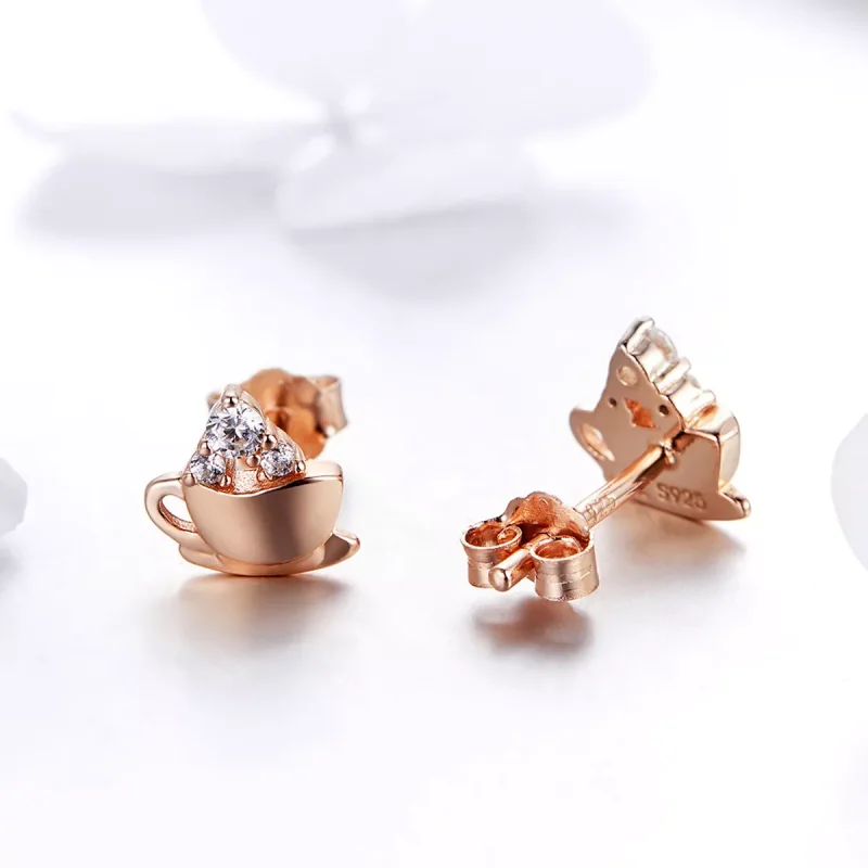 (bild till) Pandora Stil Stiftörhängen Aftnon Coffey 14 Karat Roséguld - Sce592 - View 4