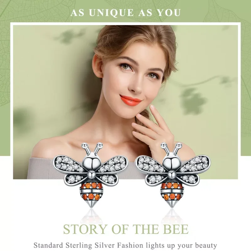(bild till) Pandora Stil Stiftörhängen Bee Story - Sce344 - View 2