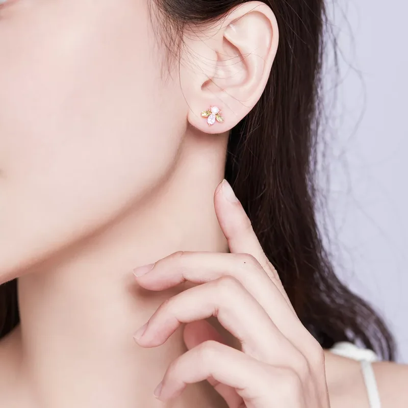(bild till) Pandora Stil Stiftörhängen Bi 14 Karat Roséguld - Sce643 - View 7