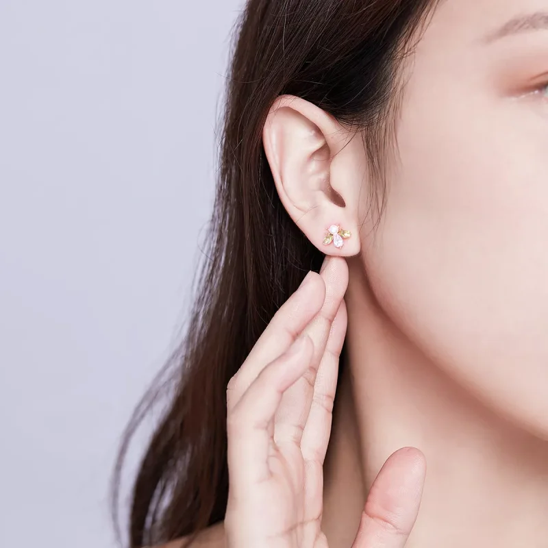 (bild till) Pandora Stil Stiftörhängen Bi 14 Karat Roséguld - Sce643 - View 8