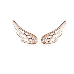 (bild till) Pandora Stil Stiftörhängen Elf Wings 14 Karat Roséguld - Sce343-C