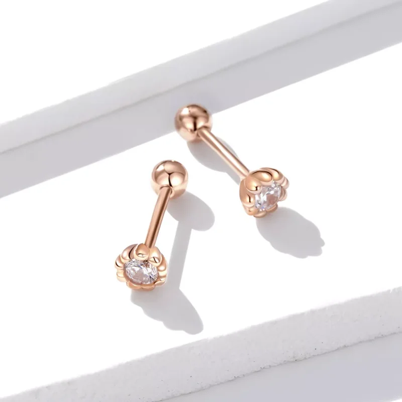 (bild till) Pandora Stil Stiftörhängen Gentle Shine 14 Karat Roséguld - Bse219 - View 2