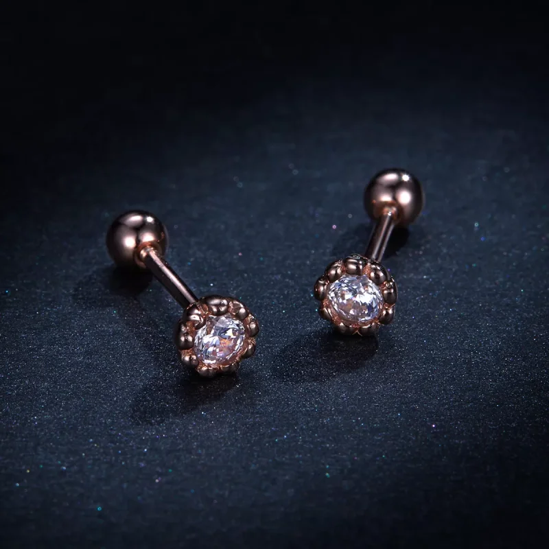 (bild till) Pandora Stil Stiftörhängen Gentle Shine 14 Karat Roséguld - Bse219 - View 9