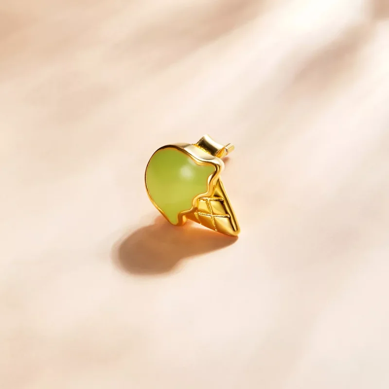 (bild till) Pandora Stil Stiftörhängen Glass 14 Karats Guldpläterad - Sce1159 - View 2