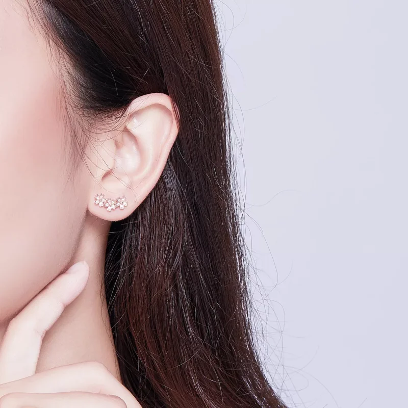 (bild till) Pandora Stil Stiftörhängen Kontraherad Daisy 14 Karat Roséguld - Sce419-C - View 6