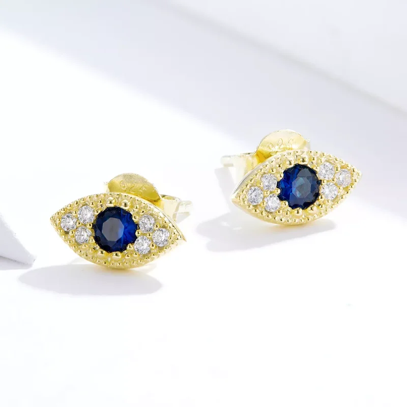 (bild till) Pandora Stil Stiftörhängen Lucky Eye 14 Karats Guldpläterad - Sce805 - View 2