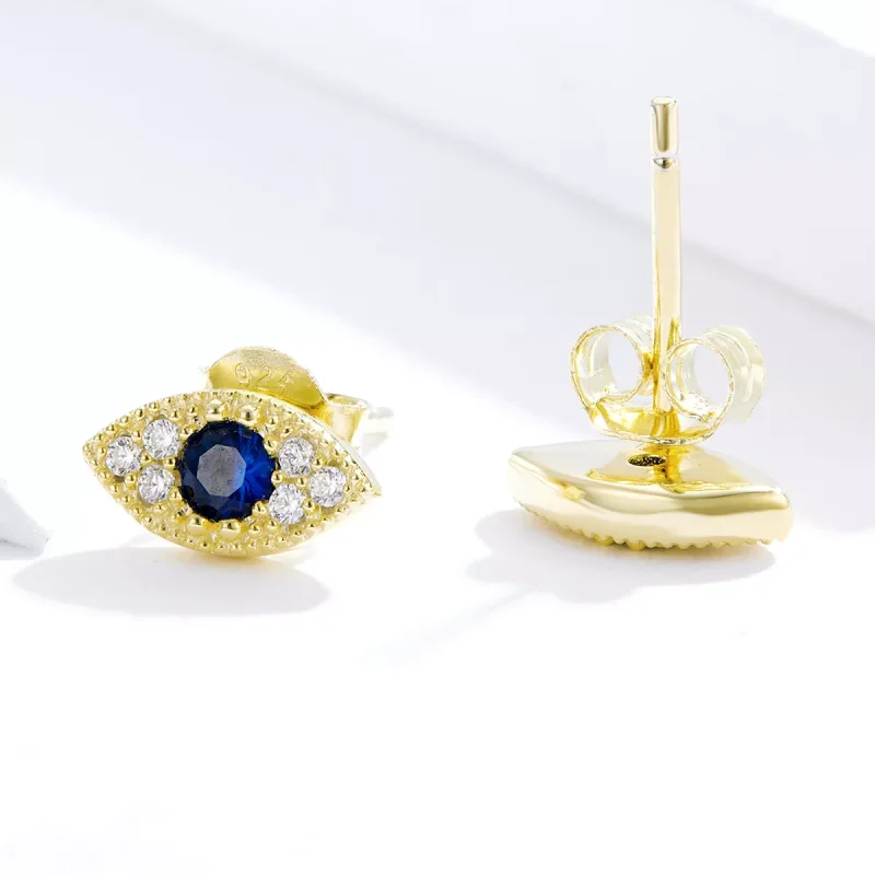 (bild till) Pandora Stil Stiftörhängen Lucky Eye 14 Karats Guldpläterad - Sce805 - View 3