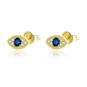 (bild till) Pandora Stil Stiftörhängen Lucky Eye 14 Karats Guldpläterad - Sce805