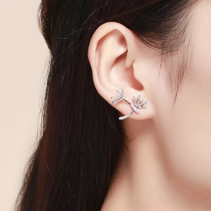 (bild till) Pandora Stil Stiftörhängen Maskros Kärlek - Sce506 - View 6
