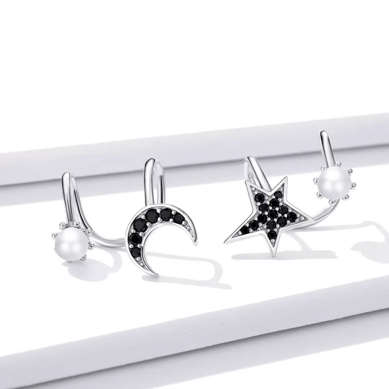 (bild till) Pandora Stil Stiftörhängen Moon And Star - Bse387 - View 2