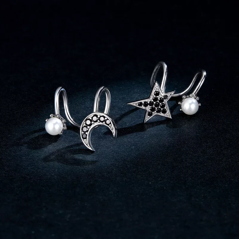 (bild till) Pandora Stil Stiftörhängen Moon And Star - Bse387 - View 5