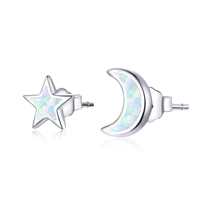 (bild till) Pandora Stil Stiftörhängen Moon And Star - Sce875