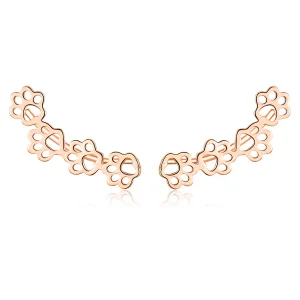 (bild till) Pandora Stil Stiftörhängen Paw Trail 14 Karat Roséguld - Sce430-C