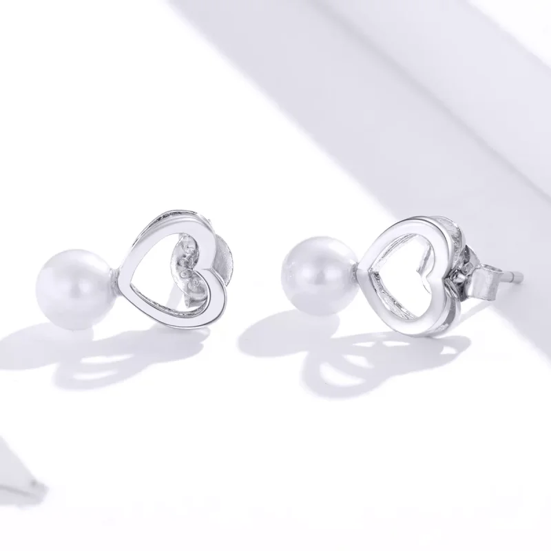 (bild till) Pandora Stil Stiftörhängen Pearl Drop - Sce869 - View 3