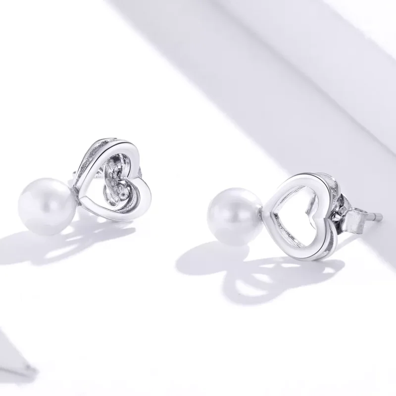 (bild till) Pandora Stil Stiftörhängen Pearl Drop - Sce869 - View 4