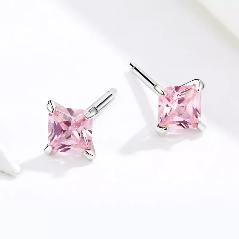 (bild till) Pandora Stil Stiftörhängen Pink Luck - Sce660 - View 2