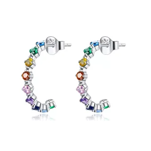 (bild till) Pandora Stil Stiftörhängen Rainbow Words - Sce1014