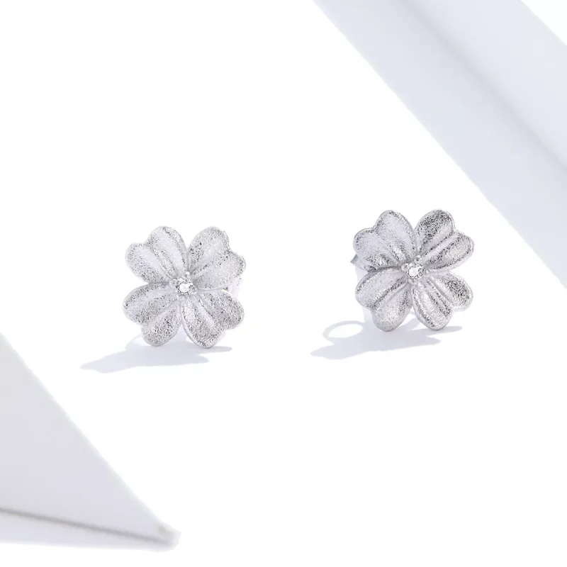 (bild till) Pandora Stil Stiftörhängen Silverblomma - Sce864 - View 2