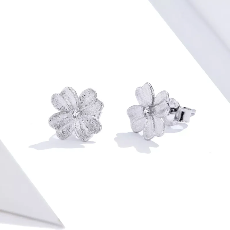 (bild till) Pandora Stil Stiftörhängen Silverblomma - Sce864 - View 3