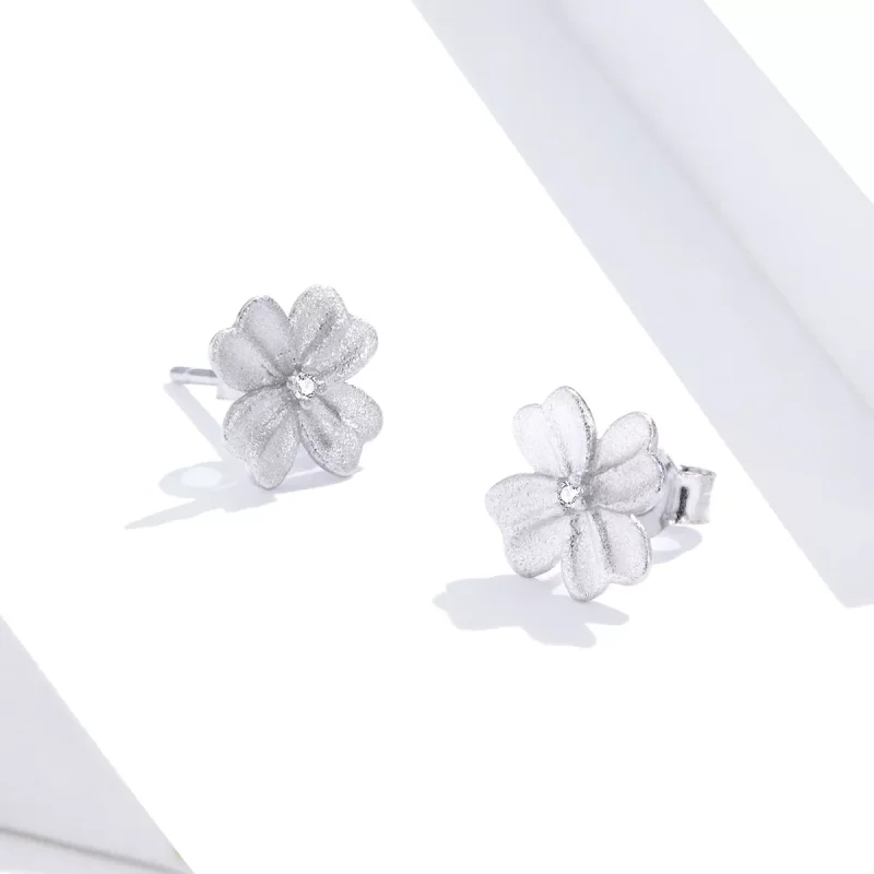 (bild till) Pandora Stil Stiftörhängen Silverblomma - Sce864 - View 4
