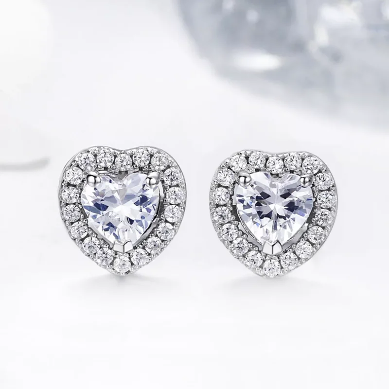 (bild till) Pandora Stil Stiftörhängen Sparkle Hearts - Sce059 - View 3