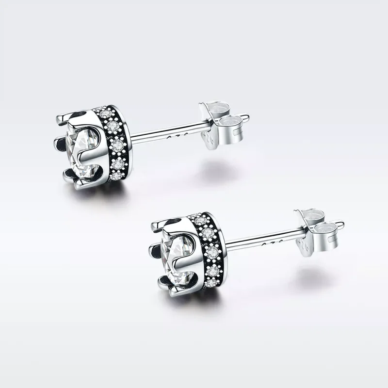 (bild till) Pandora Stil Stiftörhängen Sparkly Crown - Sce311 - View 3