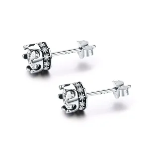 (bild till) Pandora Stil Stiftörhängen Sparkly Crown - Sce311