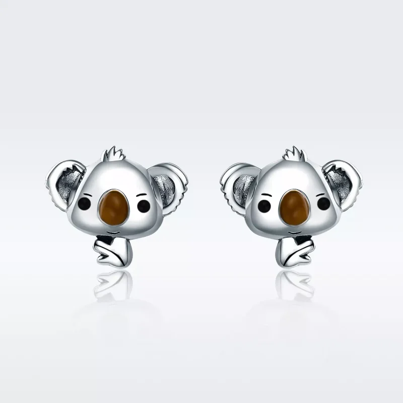 (bild till) Pandora Stil Stiftörhängen Söt Koala - Sce381 - View 3