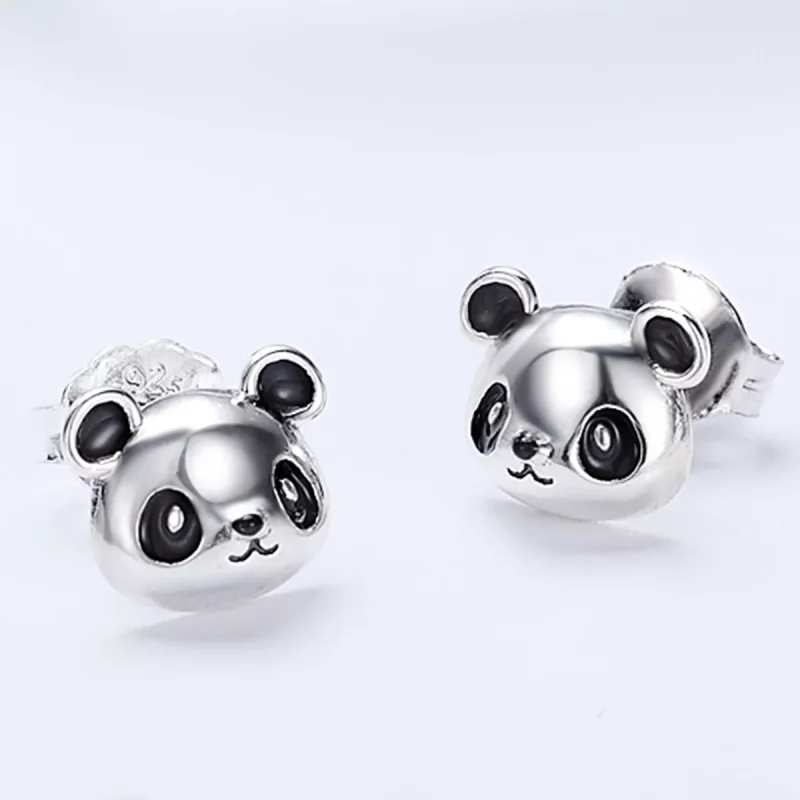 (bild till) Pandora Stil Stiftörhängen Söt Panda - Sce386 - View 3