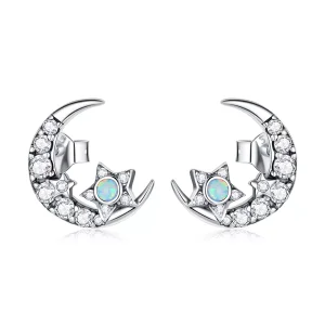 (bild till) Pandora Stil Stiftörhängen Star And Moon - Sce1157