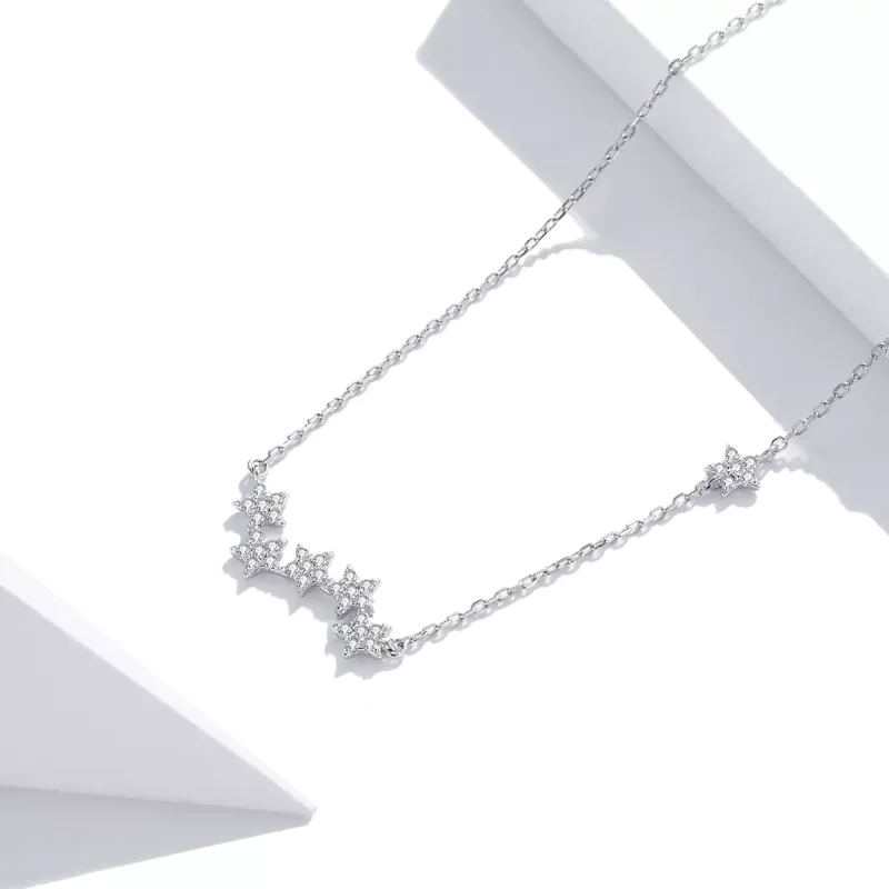 (bild till) Pandora Stil Halsband Blinkande Stjärnor - Scn419 - View 2