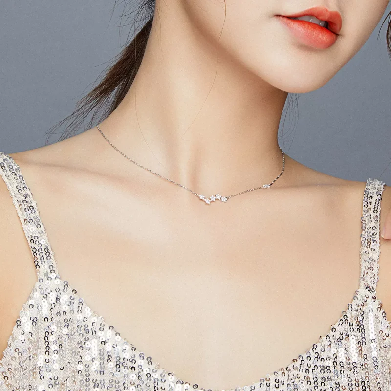 (bild till) Pandora Stil Halsband Blinkande Stjärnor - Scn419 - View 7