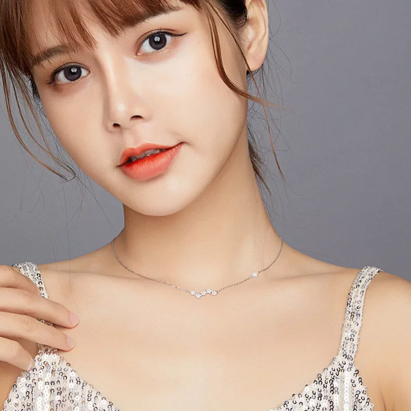 (bild till) Pandora Stil Halsband Blinkande Stjärnor - Scn419 - View 8