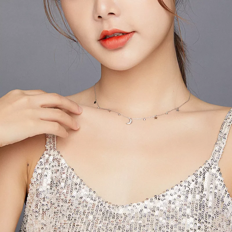 (bild till) Pandora Stil Halsband Dream Star Moon - Scn420 - View 6